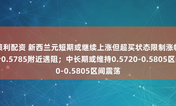 策利配资 新西兰元短期或继续上涨但超买状态限制涨幅，预计0.5785附近遇阻；中长期或维持0.5720-0.5805区间震荡
